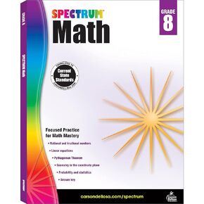Spectrum 8th Grade Math Workbooks, Ages 13-14, Geometry, Integers, Rational & Irrational Numbers, and Pythagorean Theorem 8th Grade Math Practice, Grade 8 Math Workbook For Teens (Volume 9)
