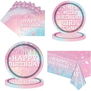 Strawberry Party Tableware Set,Strawberry Birthday Decoration,Summer Fruit Party Supplies Paper Plates Napkins Tablecloth for 25 Guests Great for Birthday Summer Fruit 1st