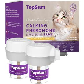 Cat Pheromones Calming Diffuser: Premium Pheromone Diffuser for Cats - Cat Pheromones Diffuser - Cat Calming Diffuser - Cat Calming Pheromone Diffuser, 2 Pack (Gray)