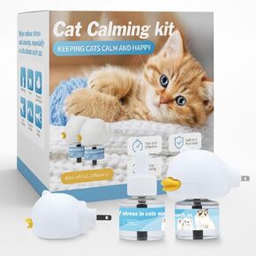 Diffuser التهدئة Cat 2 Pack pheromones Cat Pheromones مهدئ إعادة ملء يساعد على تهدئة القطط لمدة 30 يومًا بشكل فعال تخفيف مجموعة Starter Starter (48 مل) (1.62 أوقية)