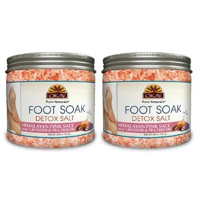 Okay Himalayan Pink Salt Foot Soak With & Tea Tree Oil, lavender, 20 Ounce