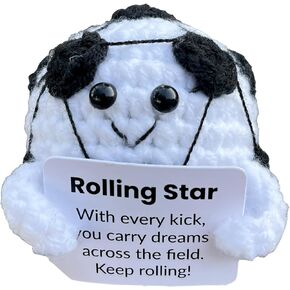 Soccer Emotional Support Soccer Ball Gifts, Crocheted Soccer Plush, Positive Crochet Soccer Stuffed Doll Inspirational Plushies