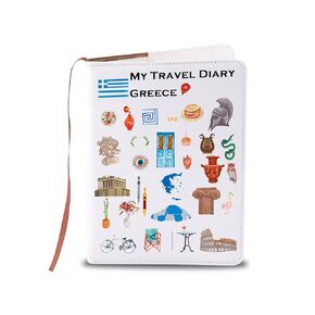 LQRI Greece Travel Gift My Travel Diary Greece Leather Notebook Greece Vacation Gift For Greece Traveller (Greece)