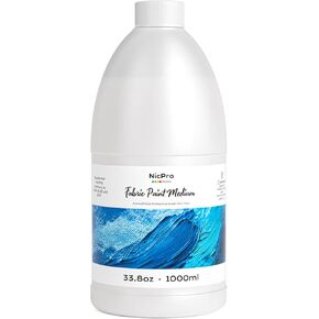 Nicpro Professional Effects Fabric Medium, 8.45oz Bottle Fabric Painting Acrylic Fluid Medium, Improves Acrylic Paint Adhesion to Fabrics, Textiles for Fabrics DIY Clothing, T-shirts, Shoes Jeans Bags