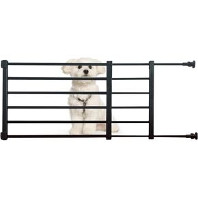 Short Dog Gate, 14.2" H Expandable Puppy Gate for Doorways 22-35.4“W to Step Over Pressure Low Pet Gate Adjustable Safety Dog Doors for Stairs Windows Gate White
