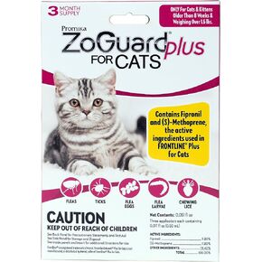 Plus Flea and Tick Prevention for Small Cats – Flea & Tick Prevention for Cats Over 1.5lbs (3 Doses)