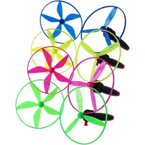 4 PCS Flying Saucer Toy Propeller Flying Saucer Educational Flying Boomerang Spinner مع Launcher for Kids Indoor Outdoor Games (ألوان عشوائية)