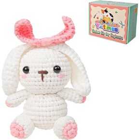 Y-times Crochet Kit for Beginners with Soft Yarn, Beginners Crochet Kit with Step-by-Step Video Tutorials, Learn to Crochet Animals Kits for Adults and Kids(The Turtle 40%+ Yarn)