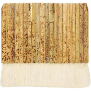 YOKIVE Hake Brush, Bamboo Handle Painting Brush Sheep Hair Hake Paint Blending Brushes, Great for Pottery Painting Watercolor Dust Cleaning Ceramic, (White, 5.3x1.8 Inches)