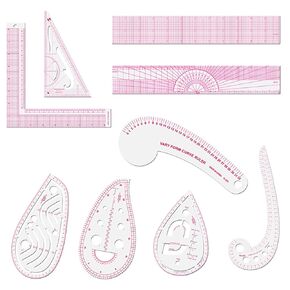 9 PCS Clear PVC Sewing Ruler Set, French Curve Pattern Rulers for Sewing, Tailoring, Quilting, Drafting, DIY, Transparent Flexible Rulers for Designers