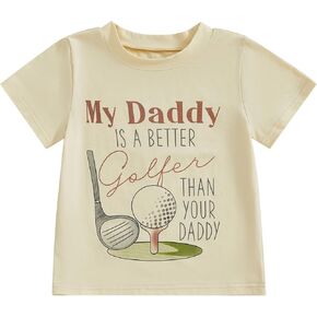 Father's Day Shirt Little Kids Toddler Girls Boys T Shirt, Casual Golf Tee Tops Summer Clothes