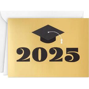 Hallmark 2025 Bulk Graduation Thank You Cards, Black and Gold (40 Count with Envelopes) for Grad Announcements, Invitations, Thanks
