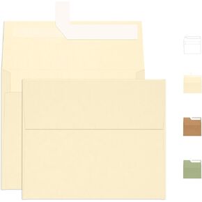 A2 White Envelopes Self Seal 100 Pack, Goefun 4.375 x 5.75 Printable Invitation Envelopes for 4.25 x 5.5 Cards, Photos, Weddings, Graduation, Baby Shower, 120 GSM