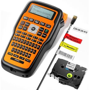 E1000 Label Maker, Wire Label Maker Waterproof-Labels, Cable Label Maker Machine with-Tape, Heat Shrink Labeler Machine, Laminated Handheld Labeling Maker for Industrial Office Use