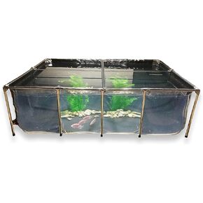 BOSWELL Aquarium Pool Pond,Fish Ponds for Outside with Transparent Clear Viewing Panel,500 Gallon Water Tank,PVC Canvas Above Ground Pond,Indoor/Outdoor Pond for Koi,Goldfish