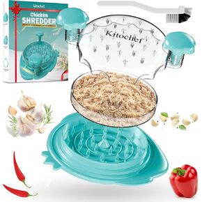 Chicken Shredder Tool Twist large With Brush, 10.5" 3 Layers Pro Meat Shredder, Strong Anti-Slip Stripe, Efficient Chicken Breast Shredder, Ergonomic Handle, BPA Free, Visible Chicken Grinder Machine