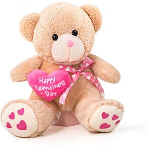 10 Inch Valentine's Stuffed Animal, Stuffed Animal Dog, Ideal for Valentine's Day Gifts for Family (Puppy with Red Rose)