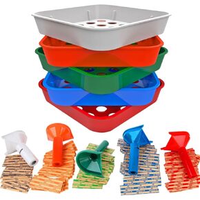 Coin Counters Tubes & Coin Sorters Tray – 4 Color-Coded Coin Sorting Tray and 4 Coin Counting Tubes - Bundle with 24 Count Tubular Coin Roll Wrappers for US Coins