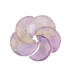 CRYSTALIS 5pcs Natural Golden-Pyrite, Facet-Half-Moon Loose Gemstone, Wholesale Bulk Cabochons, Jewelry Making Supply, Chakra Healing Polished Stones, Wire Wrapping, DIY, Gem Collection