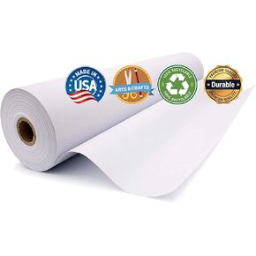 Paper Pros Art Paper Roll, 17.75 inches x 100 feet, White, 2 Pack, for Drawing and Crafts (2)