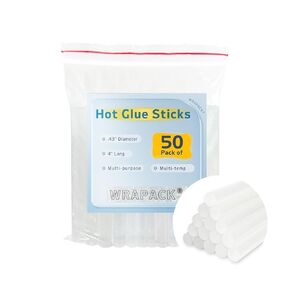 Hot Glue Sticks (0.43'' x 4''), Full Size, 50 Pack Clear Craft Glue Sticks, All-Purpose Adhesive for Crafting, DIY, and Repairs