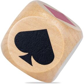 Premium Wooden Trump Marker Dice,Trump Indicator,Trump Suit Dice,Big Size 1.57''(4cm) Clear Prints Euchre Cube for Euchre Player,Euchre Trump Poker Cards Game,Great euchre gift for bridge cards