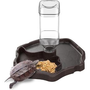 Pawfly Automatic Reptile Water Feeder, Tortoise Water Bottle, Turtle Food and Water Bowl, Water Dispenser for Snake Bearded Dragon Lizard and Chameleon