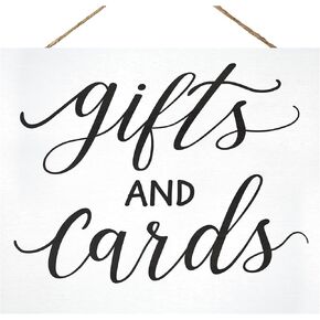 JennyGems Gifts and Cards Sign - 12x10 Inch Wedding and Party Decor, Hanging Wall Sign, Versatile Event Decoration (Black) in Kuwait