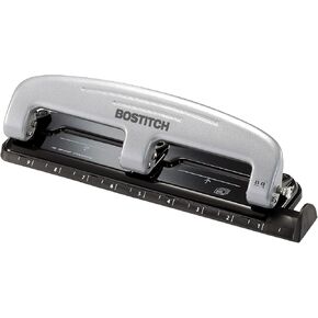 Bostitch Office PaperPro inPRESS 40 Reduced Effort 3-Hole Punch, 40 Sheets, Silver (2240)