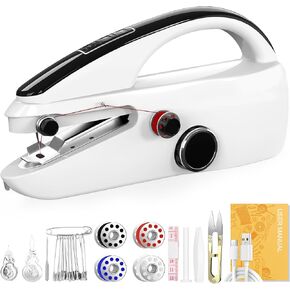 Portable Hand Held Sewing Machine for Adults, Handheld Compact Sewing Machine Tool for Beginners Hemming, Two Adjustable Levels, Easy to use and Suitable for DIY, Clothes, Family, Travel (12 Set)