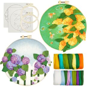 Needle Felting Kit,Embroidery kit for Beginners,Punch Needle Kits Adults Beginner,Punch Needle kit for Beginners, Includes All Tools and Materials,Easy to Follow Instructions and Videos(landscape)