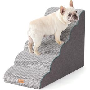 Gardner Pet Dog Stairs for Small Dogs 16.5" H, 2 in 1 Transformable 3-Step Pet Stairs and ramp, Dog Steps for Couch (13-20 in) with Durable Non-Slip Waterproof Cover and CertiPUR-US Certified Foam