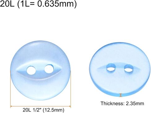 HARFINGTON 20pcs 24L Black Round Sewing Buttons 15mm 5/8" Resin 2-Hole Fish Eye Craft Replacement Button for Craft Pants Dress Skirt Clothing Fastener Buttons in Kuwait