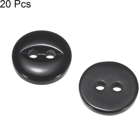 HARFINGTON 20pcs 24L Black Round Sewing Buttons 15mm 5/8" Resin 2-Hole Fish Eye Craft Replacement Button for Craft Pants Dress Skirt Clothing Fastener Buttons in Kuwait