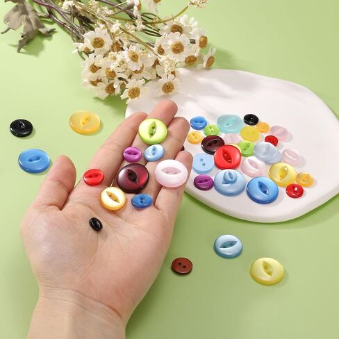 Harfington 12pcs 24l أزرار خياطة أسود جولة 15 ملم 5/8 "راتنج 2 حفرة السمكة البديل الحرف الزر لزخرفة الزخرفة الأزرار تنورة أزرار الثياب in Kuwait