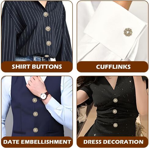 5 Sets Rhinestone Buttons Covers for Mothers Day Gifts with 20Pcs Sewing Buttons Detachable Crystal Jewelry Decorative Clips DIY Craft Supplies Holiday Dress Decoration for Cufflinks,Shirts,Clothes in Kuwait