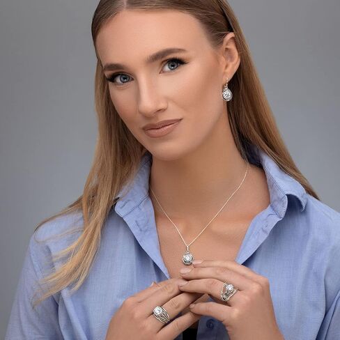Jean Rachel Jewelry 925 Sterling Silver Ring - Wrap Vintage Design with Prong Round Round Cubic Zirconia - Hypoallergenic ، Lead & Nickel Free - Artisan Ditched Rings for Women in Kuwait