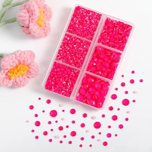 BEADSLAND Hotfix Rhinestones, 4000 PCS Light Red Rhinestones for Clothes Crafts Mixed 6 Sizes with Wax Pencil and Tweezers Kit, SS6-SS30, Light Siam in Saudi Arabia