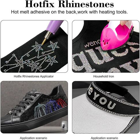 BEADSLAND Hotfix Rhinestones, 4000 PCS Light Red Rhinestones for Clothes Crafts Mixed 6 Sizes with Wax Pencil and Tweezers Kit, SS6-SS30, Light Siam in Saudi Arabia
