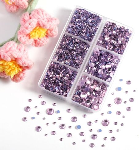 BEADSLAND Hotfix Rhinestones, 4000 PCS Light Red Rhinestones for Clothes Crafts Mixed 6 Sizes with Wax Pencil and Tweezers Kit, SS6-SS30, Light Siam in Saudi Arabia