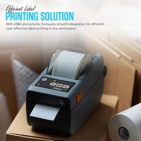 ZD411 Zebra Ethernet Direct Thermal Label Printer Bundle - 203 DPI, Modular Connectivity Slot - with 24v, USB 2.0 Printer Cable, 2.25" X 1.25" Label Roll, Quick Start Guide in Saudi Arabia