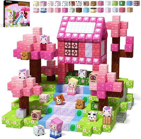 GobiDex 100PCS Magnetic Blocks Kid Building Toys for 3+ Years Old Girls, Upgraded STEM Sensory Gifts for Princess, Kids Magnets Game for Toddler in Kuwait