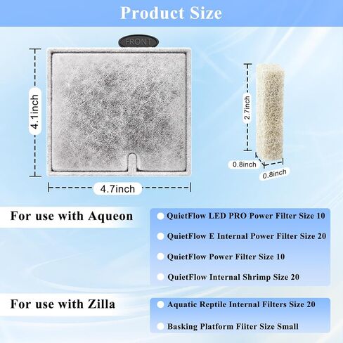 Medium Fish Tank Filter Cartridges with Filter Pads, Aquarium Filter Cartridge Compatible with Aqueon QuietFlow LED PRO Power Filter Size 10/Power Filter Size 10/E Internal Power Filter Size 20 in Saudi Arabia