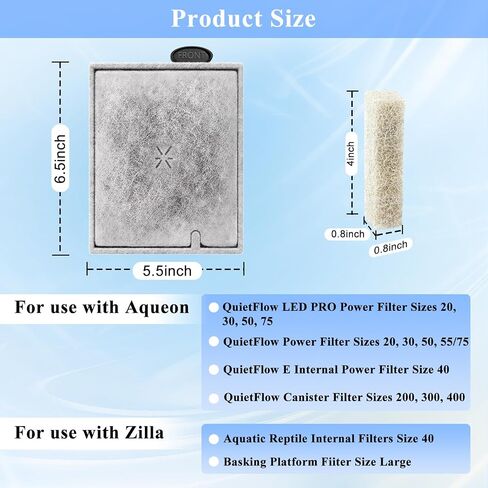 Medium Fish Tank Filter Cartridges with Filter Pads, Aquarium Filter Cartridge Compatible with Aqueon QuietFlow LED PRO Power Filter Size 10/Power Filter Size 10/E Internal Power Filter Size 20 in Saudi Arabia