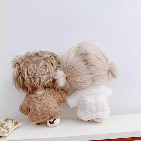 Niannyyhouse 10cm دمية ألوش ملابس الكرتون نمط متماسكة دمى السترة ملحقات اللباس (الأزرق) in Kuwait