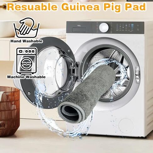 PINVNBY 4 Pack Guinea Pig Cage Liner Washable Guinea Pig Fleece Cage Liners with Non-Slip Bottom Reusable Guinea Pig Pee Pads Absorbent Bedding for Small Animals Rabbit Hamster (Brown 24" x 16") in Saudi Arabia