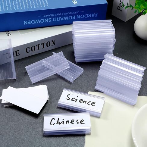 150 Pcs Wire Shelf Label Holders Wire Label Holder Plastic Shelf Tags for Wire Shelving Metro Shelving Clips Shelf Label Clips with Label Paper Inserts, Compatible with 1-1/4 Inch Shelves in Saudi Arabia
