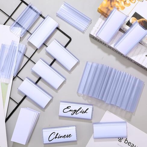 150 Pcs Wire Shelf Label Holders Wire Label Holder Plastic Shelf Tags for Wire Shelving Metro Shelving Clips Shelf Label Clips with Label Paper Inserts, Compatible with 1-1/4 Inch Shelves in Saudi Arabia
