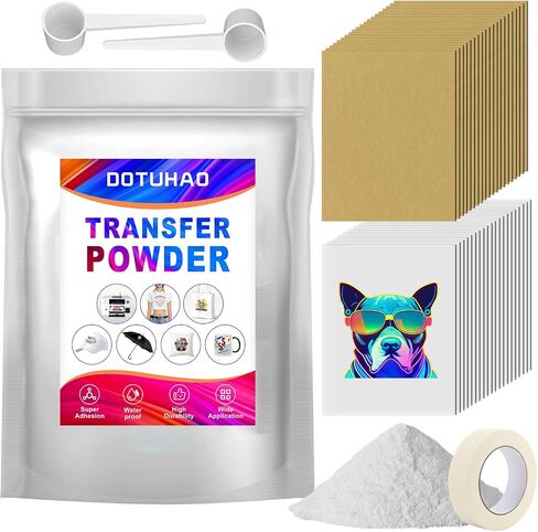 DOTUHAO DTF Powder, DTF Transfer Powder, DTF Transfer Film and Powder Kit for Sublimation, Direct-to-Film Transfer for Any Fabric, DTF Starter Kit for DTF & Sublimation Printer (Black,8oz) in Saudi Arabia