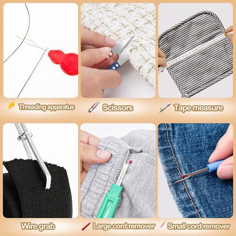 طقم خياطة Cousduobe ، صيحات الخياطة اليدوية ， Thouldle Threaders ， تماس أمطار للخياطة ， قياس الشريط والخيط ، حرفة التطريز يدويًا （مجموعة الخياطة الكاملة） in Kuwait